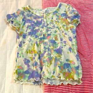 Art class brand from target, tie-dye, halfway button down, flurry shirt.